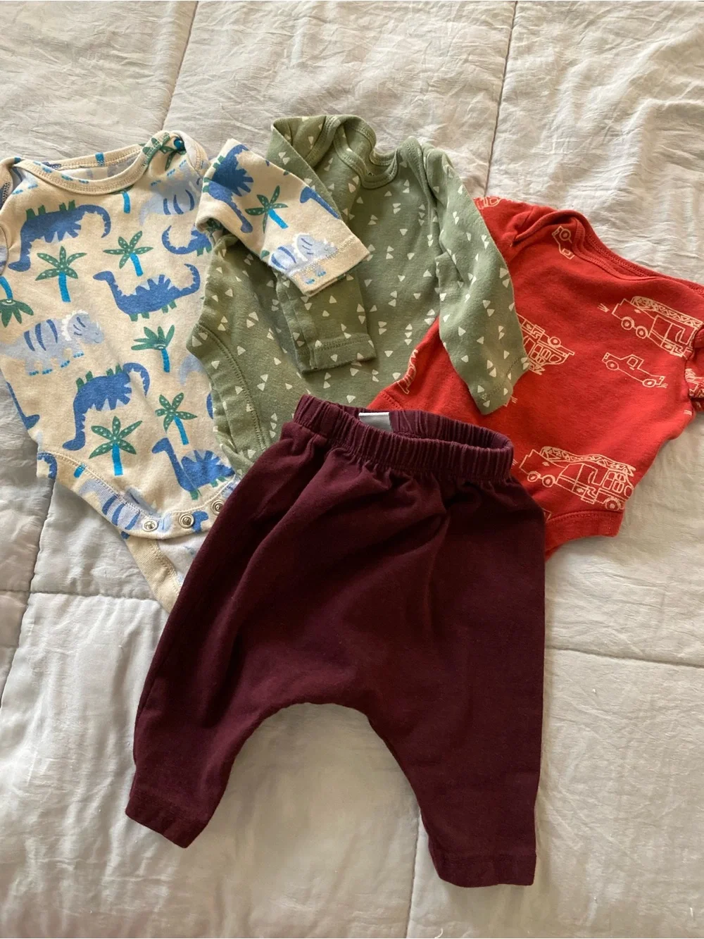 Old Navy Mixed Baby Outfit Bundle in Blue, Green, Red, Maroon, Yellow, Gray